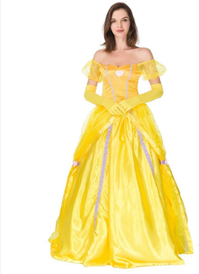 Adult Princess Belle Inspired by Beauty and The Beast Dress Costume (L) Yellow
