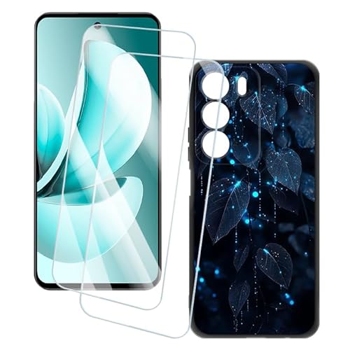 OAGELIM 2�Z�b�g �X�N���[���v���e�N�^�[ + �P�[�X OPPO Realme C71 4G (6.67 �C���`) �Ƃ̌݊������� �A�[�e�B�X�e�B�b�N�J�X�^���v�����g�J�o�[�Ƌ����K���X�t�B���� �X�N���b�`�h�~ (�t)