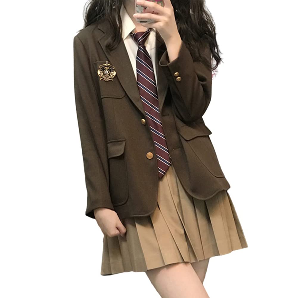 Amazon.co.jp: スクール JK制服 ブレザー コスプレ 衣装 女子高生 4点