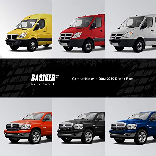 Basiker Master Power Window Switch And Bezel(Driver Side)& Window Bezel(Passenger Side) Replacements For 2002-2010 Dodge Ram 1500/2500/3500, Black #TOP6
