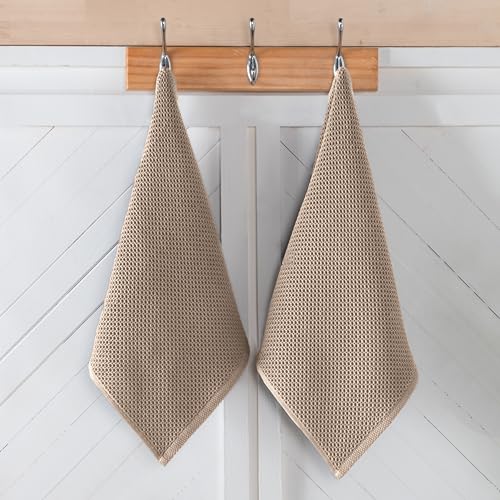 Elegant Comfort WAFFLE-TOWELS-6PK-13X13-TAUPE 100% Turkish Cotton 6-Pack Waffle Premium Kitchen Towels - Quick Drying And Super Absorbent Kitchen Dishcloth Towels thumb #1