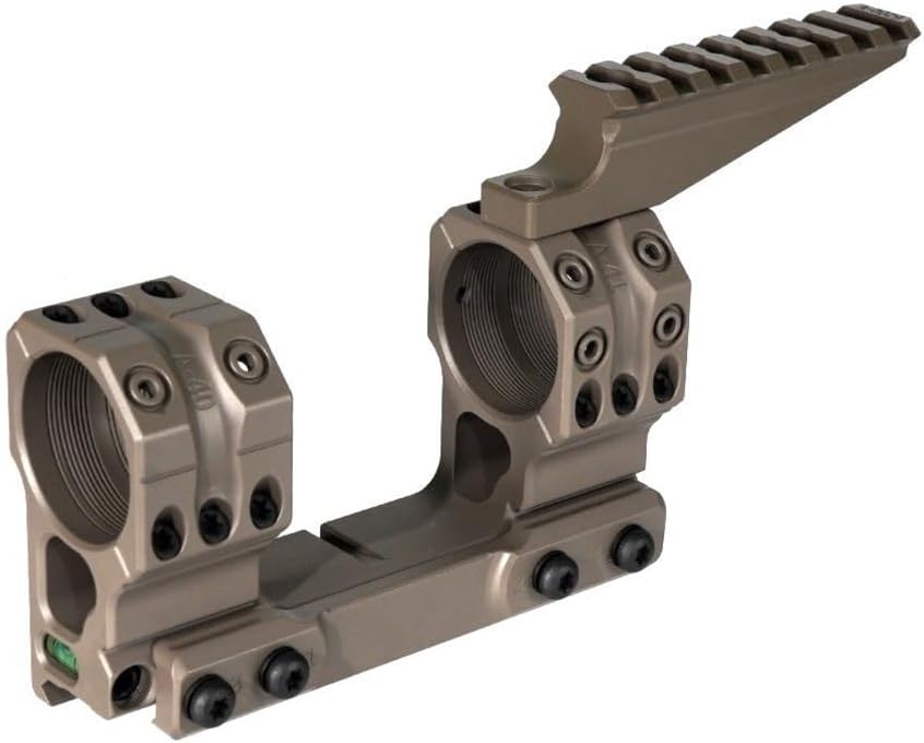 34mm Tube Dual Ring Cantilever Optic Scope Mount & Top Extend Rail Base Mounting Combo，1.93" Optical Centerline Height，Integrated 10-Degree Wedge + Bubble Levels，Fits 20mm Picatinny & Weaver Rail