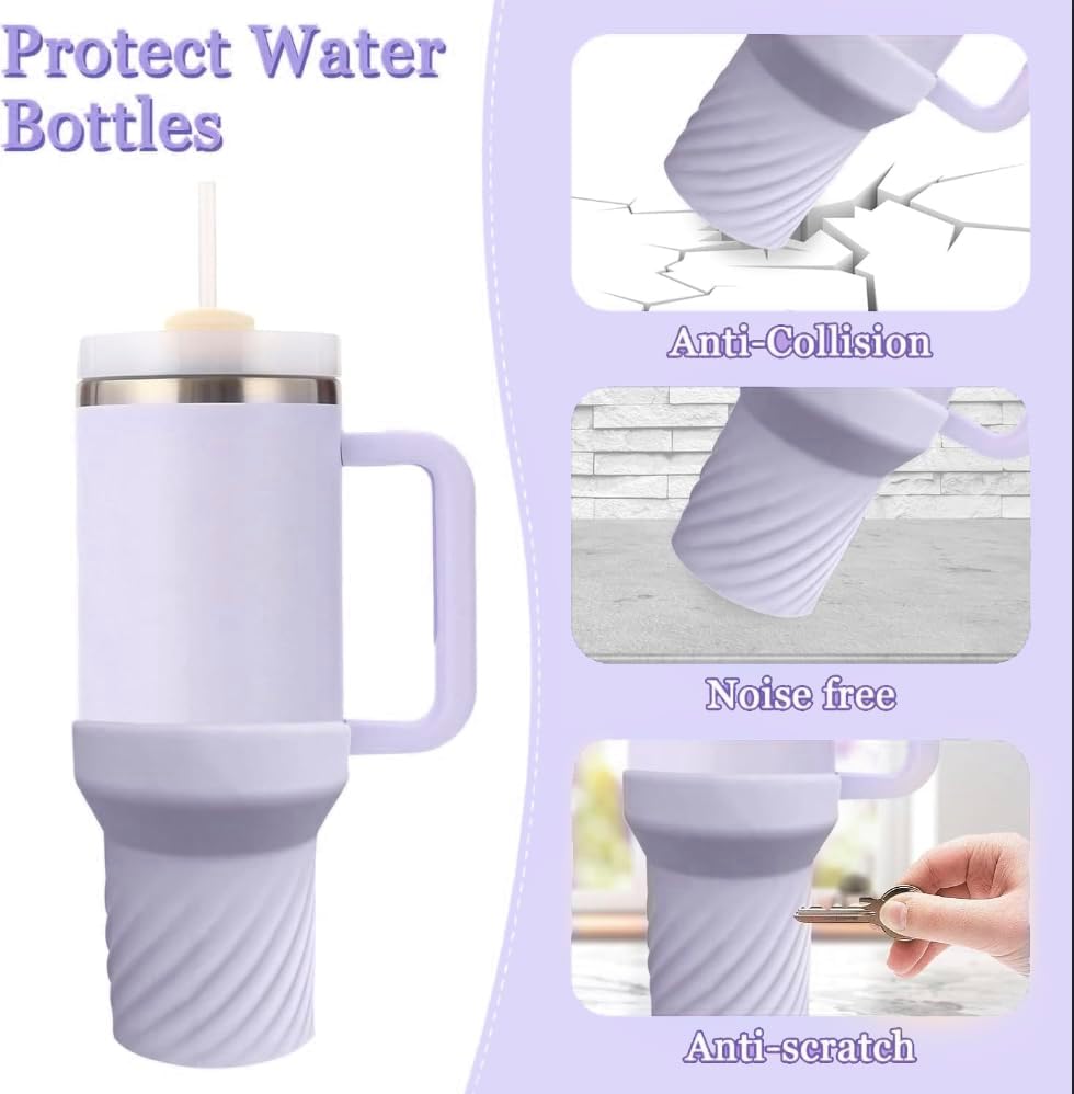 Miniatura 4 de NORABORKEY Botas de silicona para Stanley Cup 40oz Quencher Adventure, protector de silicona para botella de agua con Stanley Cup Quencher H2.0 y