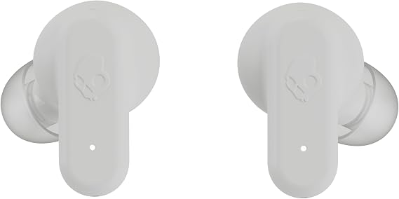 Skullcandy Dime Evo Wireless Earbuds with Clip-Anywhere Case - Bone | In-Ear Fit, Noise Isolating, 36 Hours Battery, Microphone for iPhone Android, Easy Clip-On Design, Travel, Commuting