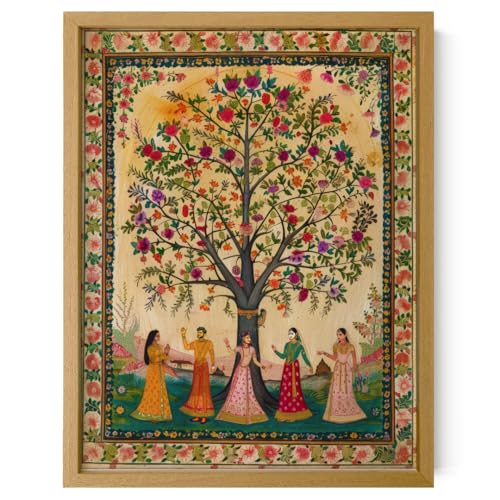 Wallbuddy Pichwai Art Print | Indian Tree Poster