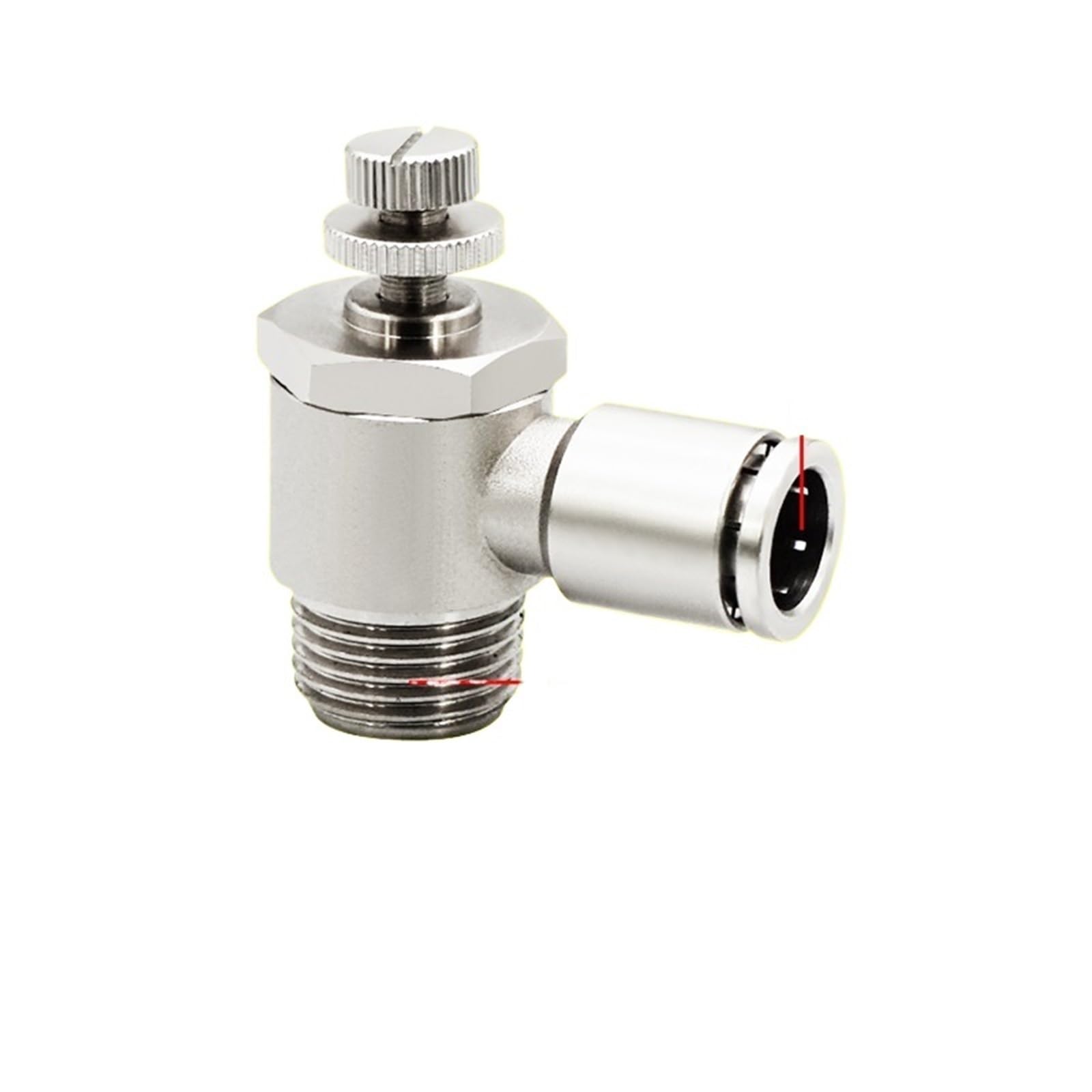 IEUMJNAT 1PCS SL4/6/8/10/12mm All Copper Nickel-Plated Quick Plug Trachea Pneumatic Cylinder Speed Valve Throttle External Thread(SL12-04)
