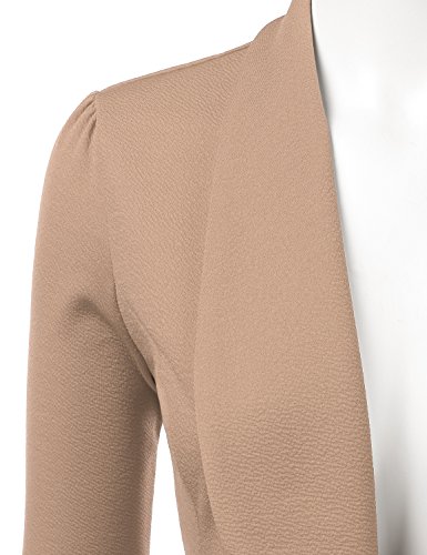 DOUBLJU Lightweight Thin 3/4 Sleeve Open Front Blazer Business Casual Deconstructed Jackets for Womens Clothes with Plus Size4