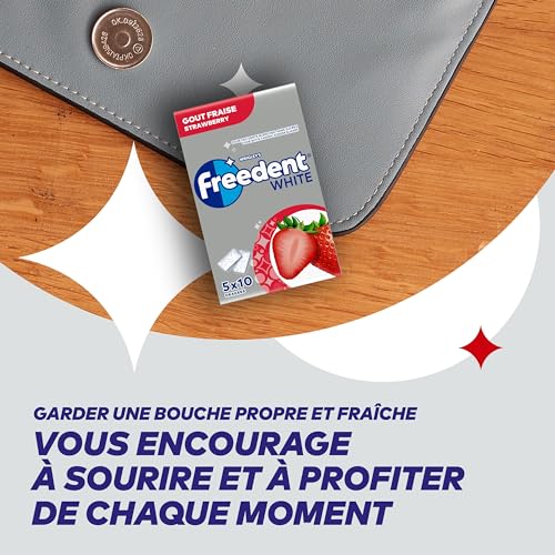 Chewing gum Goût Fraise Sans Sucres Freedent Les 5 Paquets De 10 Dragées - vue 9