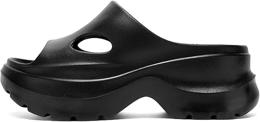 KELMALL Womens High Platform Slide Sandals Fashion Chunky Open Toe Slip-On Wedge Heels, Casual Comfort Shoes