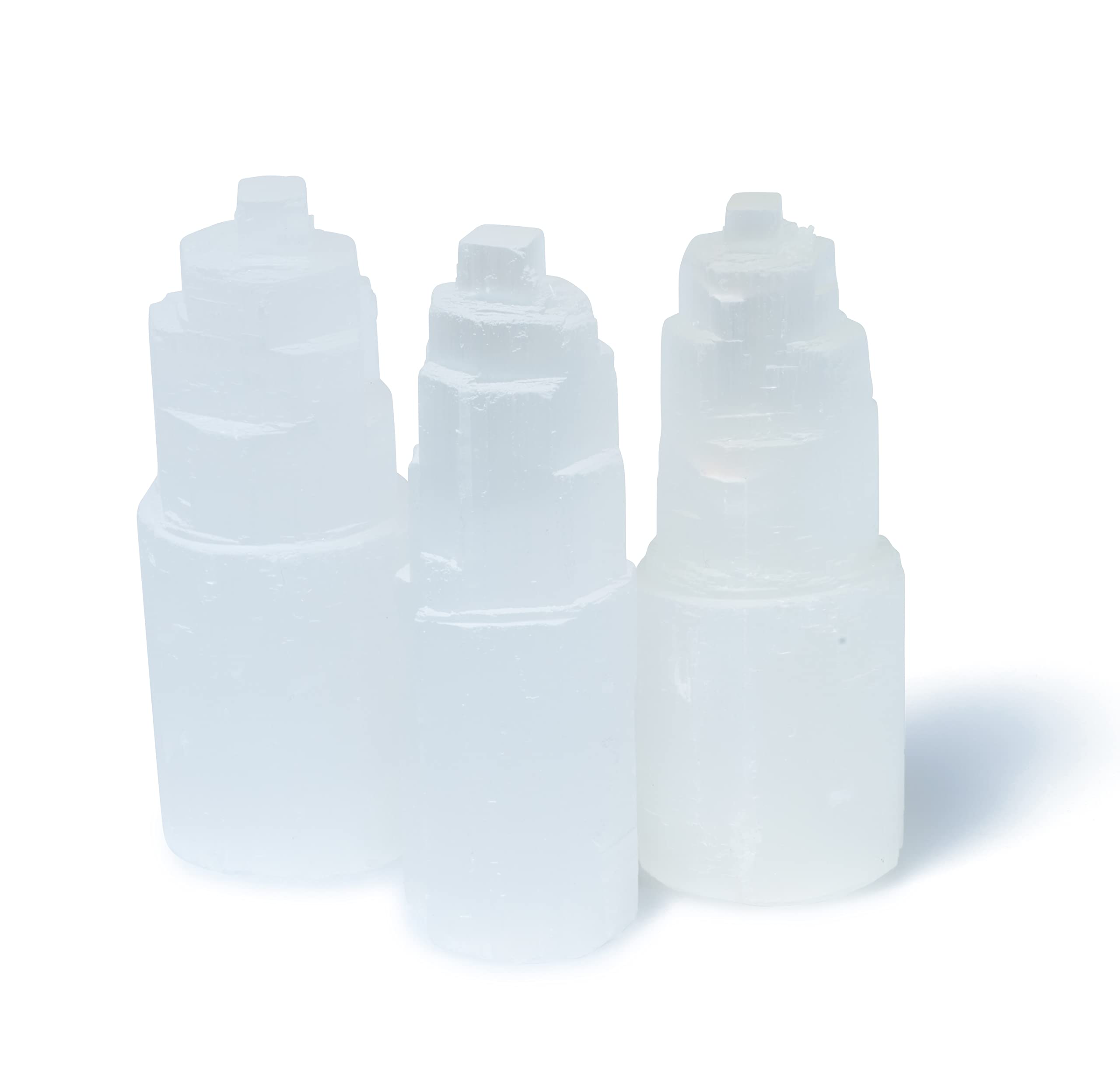 Small Selenite Skyscraper Tower - Healing Charging Crystal for Energy and Chakra Balance, Reiki, Meditation, Metaphysical, Witchcraft (4 Inch / 10cm Tower) (3)