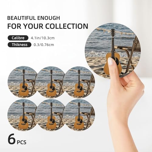 Dessous de verre céramique absorbant guitare pour table propre