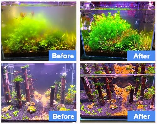 Image of AQUANEAT Aquarium Filter 5W with Spare UV Bulb Green Water Killer Submersible Pump Filter 132 GPH for 75 Gallon Fish Tank (5W)
