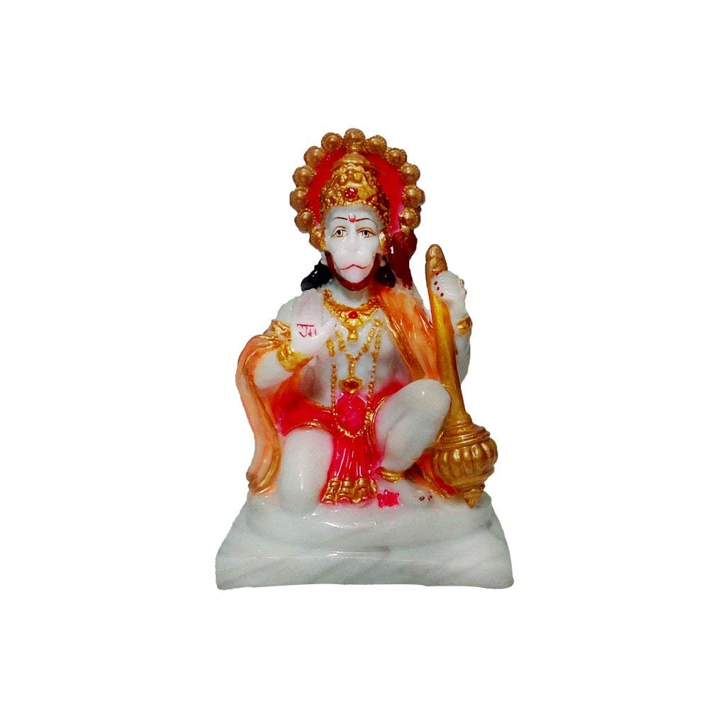 Polvo de mármol Lord Mahavir Hanuman multicolor de 5.5 pulgadas para el hogar
