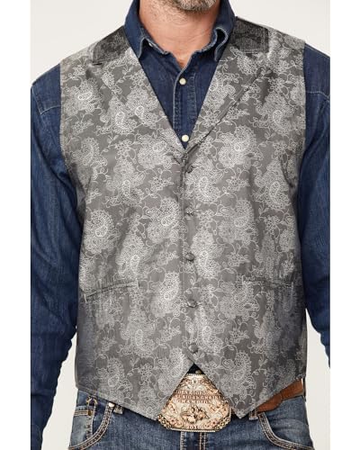 Cody James Men's Regal Paisley Print Vest - Cjfa22v11-Silv2