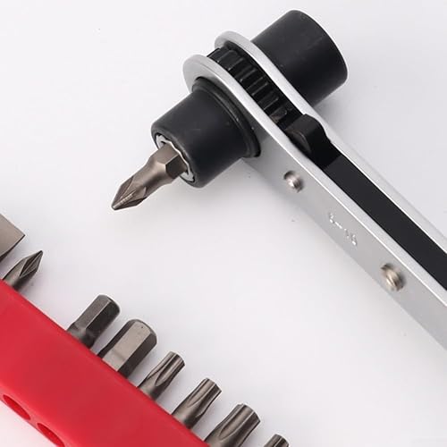 Miniatura 2 de Llave de trinquete de doble cabezal ajustable para reparaciones de automóviles de fontanería HVAC, compacta de 3/16 1/4 5/16 3/8 pulgadas con agarre