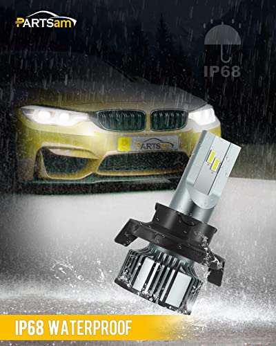 Partsam 9008/H13 Led Headlight Bulb, 25000Lm 120W 6500K Cool White High Beam/Low Beam/Fog Lights For Car Halogen Upgrade Replacement, 50000+ Hour Lifespan, Ip68 Waterproof (Pack Of 2) #TOP6