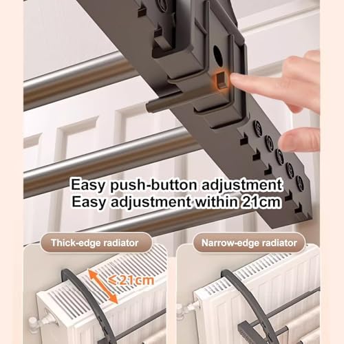 Adjustable Radiator Clothes Dryer Rack, Extendable High-Temperature Resistant Drying Rack for Socks, Towels, and Clothes (38-55cm) - Space-Saving Design