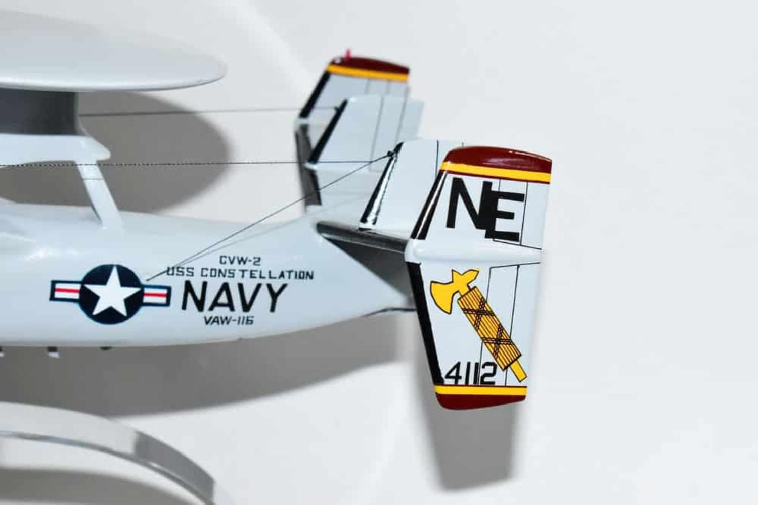 VAW-116 Sun Kings E-2c Model, Navy, 1/54 (18" Wingspan), Mahogany