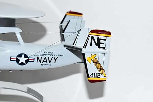 Miniatura 2 de Squadron Nostalgia LLC VAW-116 Sun Kings E-2c Modelo, azul marino, 154 (18" Envergadura), Caoba