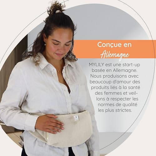 MYLILY ceinture chauffante règles douloureuses, bouillotte 1 l, Beige – vue 6
