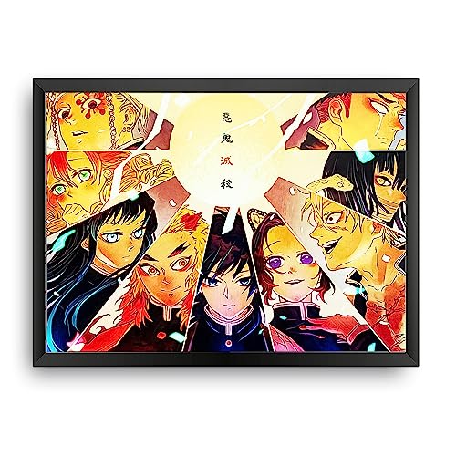 Image of MCSID RAZZ - Demon Slayer - Hashiras Design A4 Size Poster (With Frame) - Best Gift For Demon Slayer Fans /Best Artifacts To Your Home & Decor /For Anime Fandom