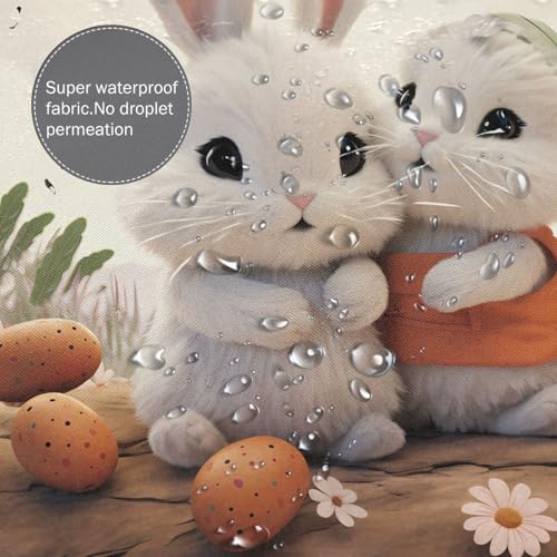 Rideau de douche imperméable pour éviter les fuites d'eau avec motif lapin - 5