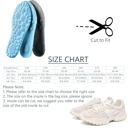 Image of 4D Cloud Insoles for Women Men- Soft Memory Foam Steppers Insoles Cushioning Soles with Arch Support for Anti Fatigue and Foot Pain Relief, Trim to Fit (Sky Blue, 10-10.5 US Men)