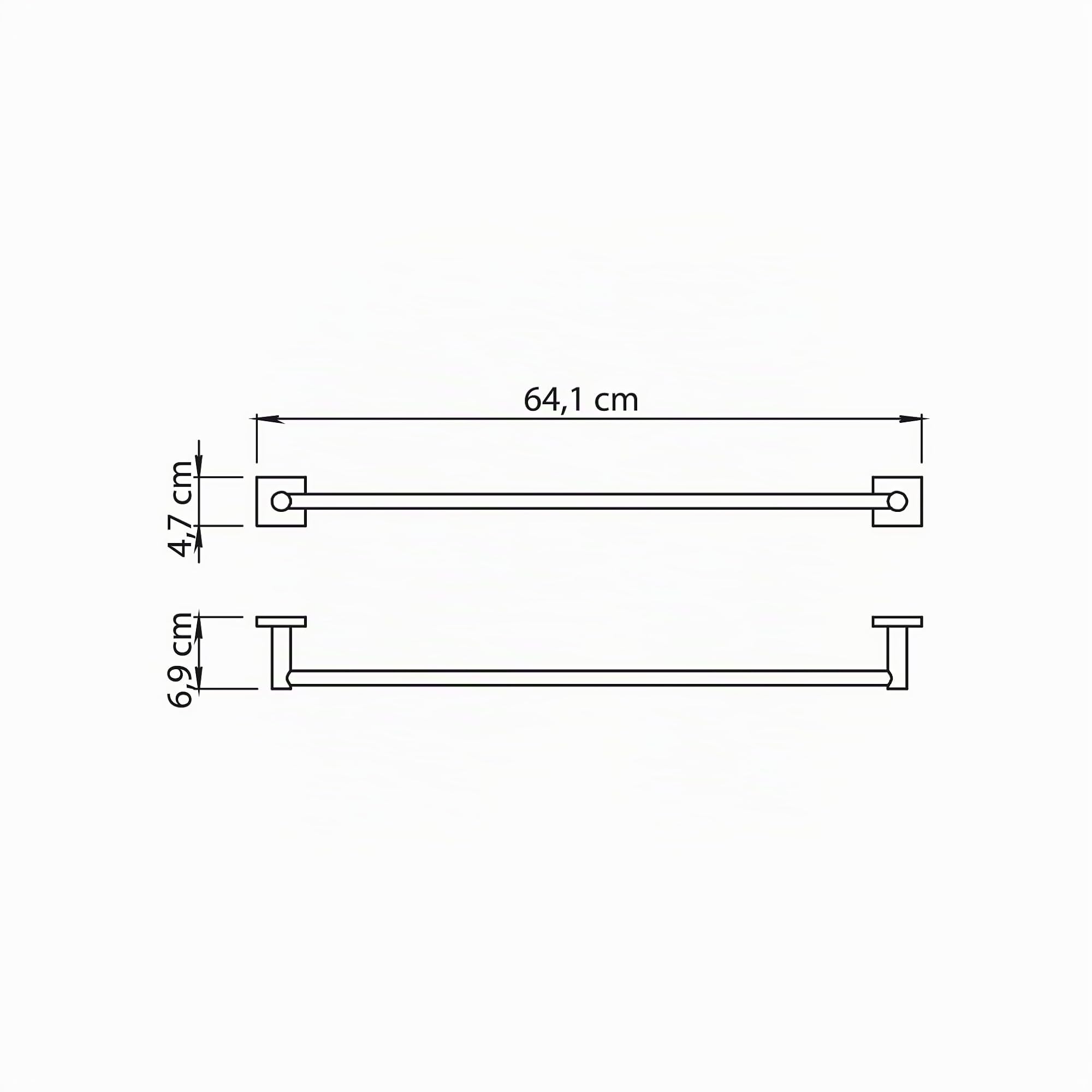 Gedy Fuji Toallero Barra Baño Pared 60cm Acero INOX AISI 304 Cromall Acabado Cepillado Barra Ajustable, Tornillos y Biadhesivo