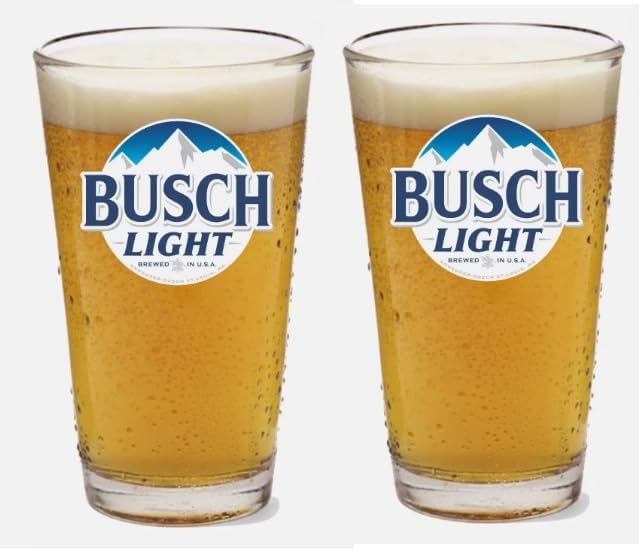 Bush LIGHT Beer Pint Glass Set | Set of 2