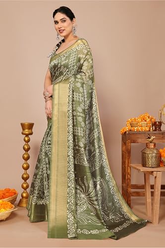 Image of MIRCHI FASHION Women Saree Cotton Silk Batik Block Printed | Breathable Office Wear and Regular Use Sari with Blouse Piece