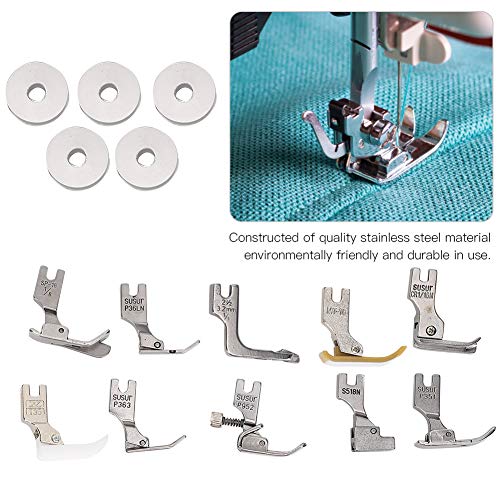 Kit de pies prensatelas para máquina de coser con estuche en acero inoxidable miniatura 4