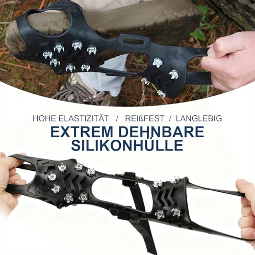 Schuhspikes, rutschfeste Schuhkrallen mit 11 Zähnen, Steigeisen für Bergstiefel, Schnee- und Eisspikes für Herren und Damen, Wandern, Laufen, Schnee, EIS, Winteraktivitäten im Freien, Trekking