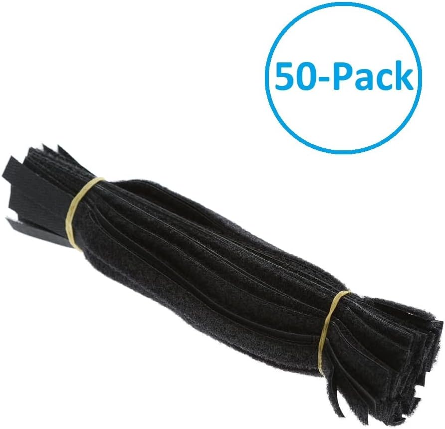 InstallerParts Cable Management Hook and Loop Strap 1/2" Width, Black, 9'', 250pc