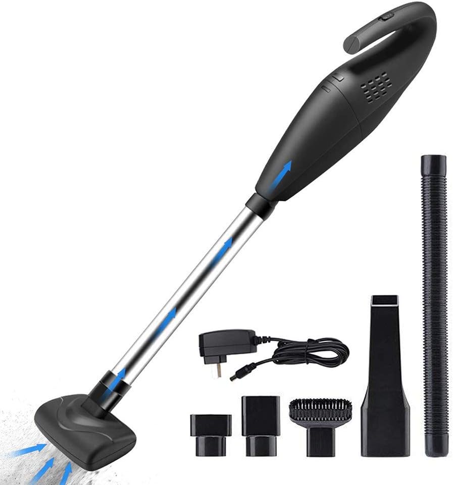 Handheld Vacuum Cordless, Hand Vacuum Cleaner Rechargeable 5KPA Powerful Cyclonic Suction Cleaner Wet&Dry Cordless Vacuum Cleaner Lightweight Auto Vacuum for Pet Hair Home Car Dust Cleaning (Black)