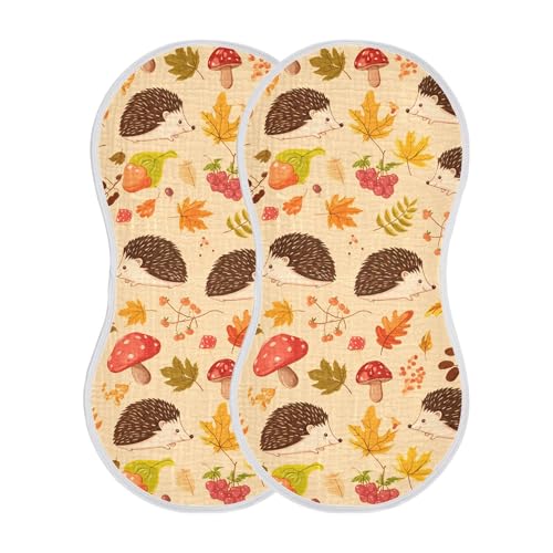 xigua Cute Hedgehogs Muslin Baby Burp Cloths Set of 1, Super Soft & Absorbent Burping Rags, Cotton Burp Clothes Shower Gift for Newborn, Baby Girls and Boys2