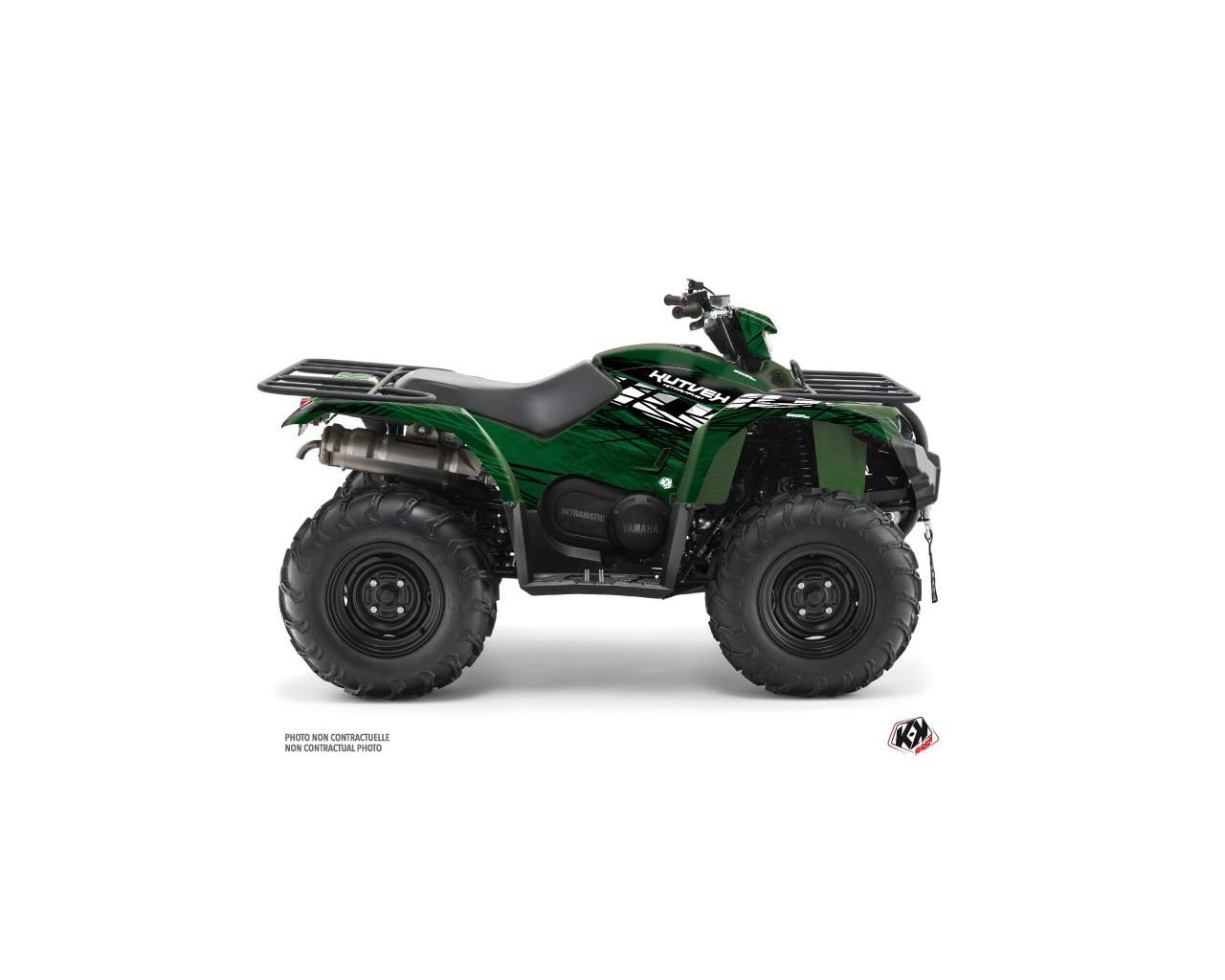 Kit déco Yamaha 450 Kodiak Eraser noir et vert pour quad de 2003 à 2017