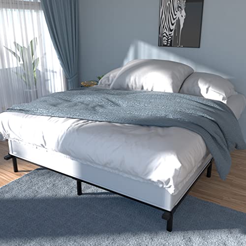 Diiyiv King Size Metal Bed Frame 7 Inch Support Platform Bed Frame For Box Spring And Mattress Set 9-Leg Base Heavy Duty Bedframe Tool-Free Easy Assembly Black #TOP6