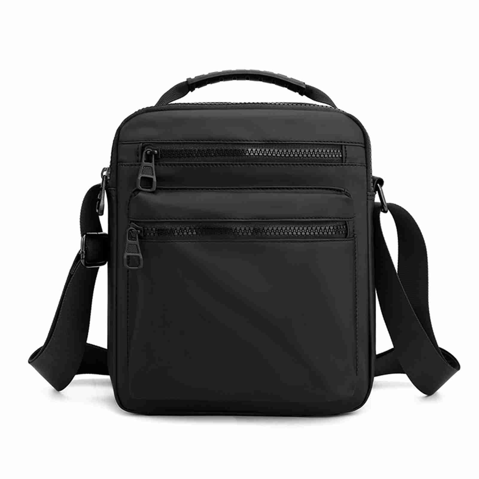 Cross Body Bag for Men, Oxford Shoulder Bag with Adjustable Strap Single Bag for Travel (Black)