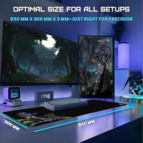 EvoFox Puppet Master Extended X85 Mouse Pad/Deskpad with Micro-Textured Speed Surface, Non-Slip Rubber Base, Anti-fray Stitched Edges and Washable... - Image 5