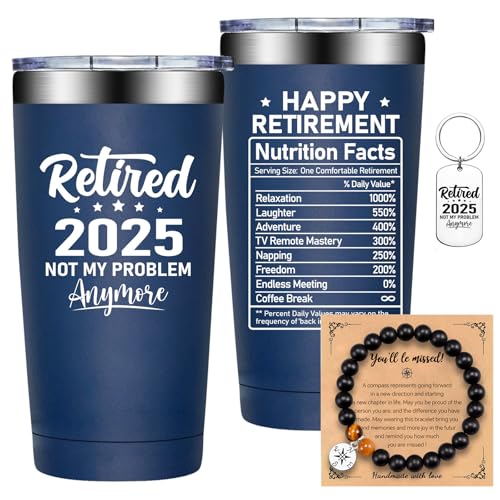 Grifarny Regalos de jubilación para hombres 2025 – Retired 2025 Not My Problem Anymore – Regalos de jubilación feliz para profesores