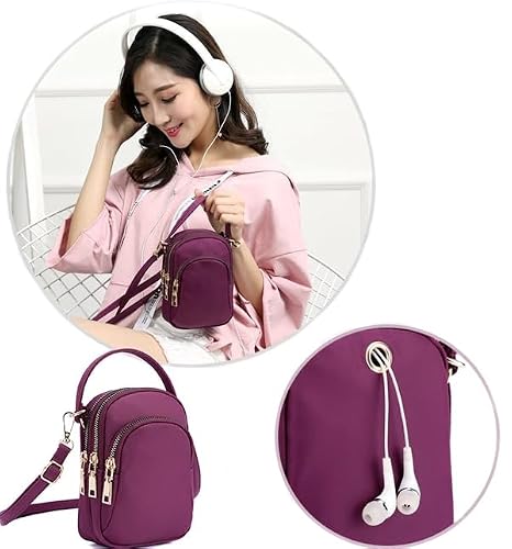 Simple Nylon Small Women's Crossbody Bag Purse Grey