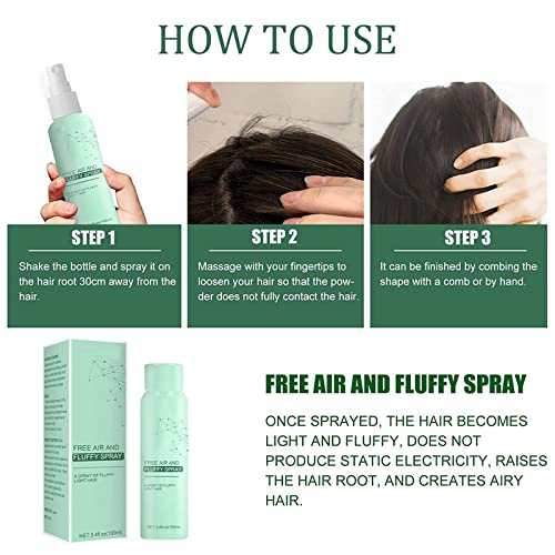 Longluan Leave-In Dry Hair Spray Fluffy Hair Lazy Oil Control, Oil-Control Fluffy Volume Lift Hairspray, Fluffy Volumizing Hair Spray, Air-Feeling Fluffy Spray, For All Hair Types - 3.38 Oz (1Pc) #TOP6