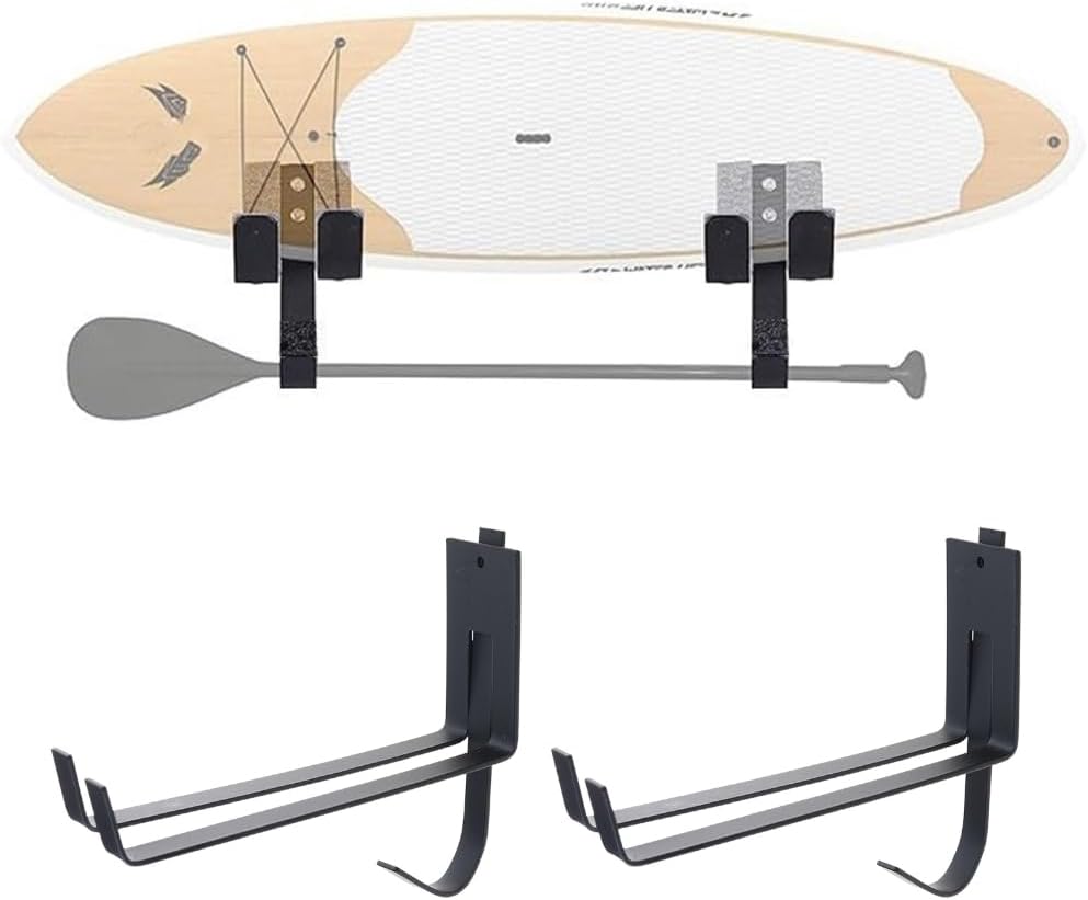 2Pcs Snowboard Display Mount Rack Surfboard Wall Rack Display Stand Indoor Storage Rack for Longboards and Shortboard
