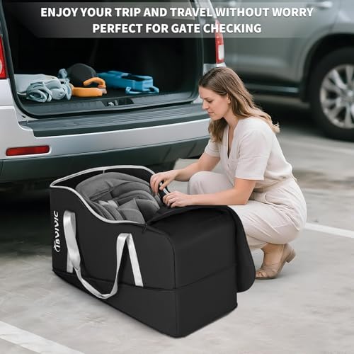 IBVIVIC Car Seat Travel Bag Compatible with UPPAbaby Aria and Mesa, Infant Car Seat Travel Bag Car Seat Cover for Travel (Black) by IBVIVIC - Image 7