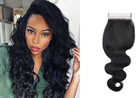 Brazilian Body Wave Top Closure Unprocessed Human Hair Lace Closure Bleached Knots with Baby Hair Free Way Part Closure 14inch