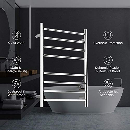 Sharndy Electric Towel Warmer Rack Brushed Nickel Etw44 Stainless Steel 4+4 Heated Bars Towel Drying Rack Heated #TOP4