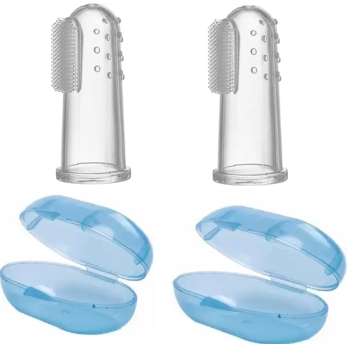 VIN® Baby Finger Ultra soft Toothbrush for Training Teething - Infant & Toddles & Lids Teeth Brush Soft Babies Toothbrushes Oral Cleaning Massager to Train Your Child Healthy Oral Habits -2 PCS-image-9