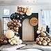 MOXMAY Brown Black Nude Balloon Garland Arch Kit, 160Pcs Latex Balloons Different Size 18 12 10 5 inch for Birthday Bridal Baby Shower Gender Reveal Wedding Retirement Party Decorations