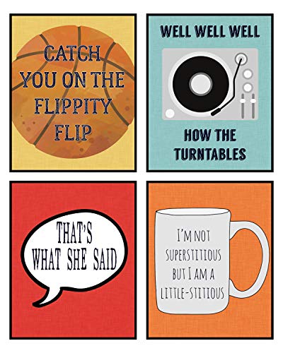 Silly Goose Gifts Office Themed Character Wall Art Decor Tv Show Funny Typography Retro Sign Gift Decor Set Pictures Unframed (Flippity Flip) #TOP1