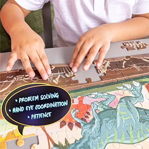 Hapinest 3732 Glow-In-The-Dark Dinosaur Jigsaw Puzzle For Kids, 100 Piece Puzzles For Kids Boys And Girls Gifts Ages 5 6 7 8 9 10 11 12 Years Old & Up thumb #2